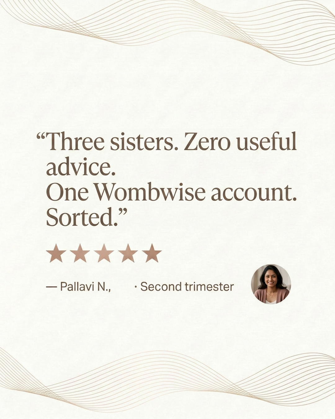 Wombwise testimonial from an early mom
