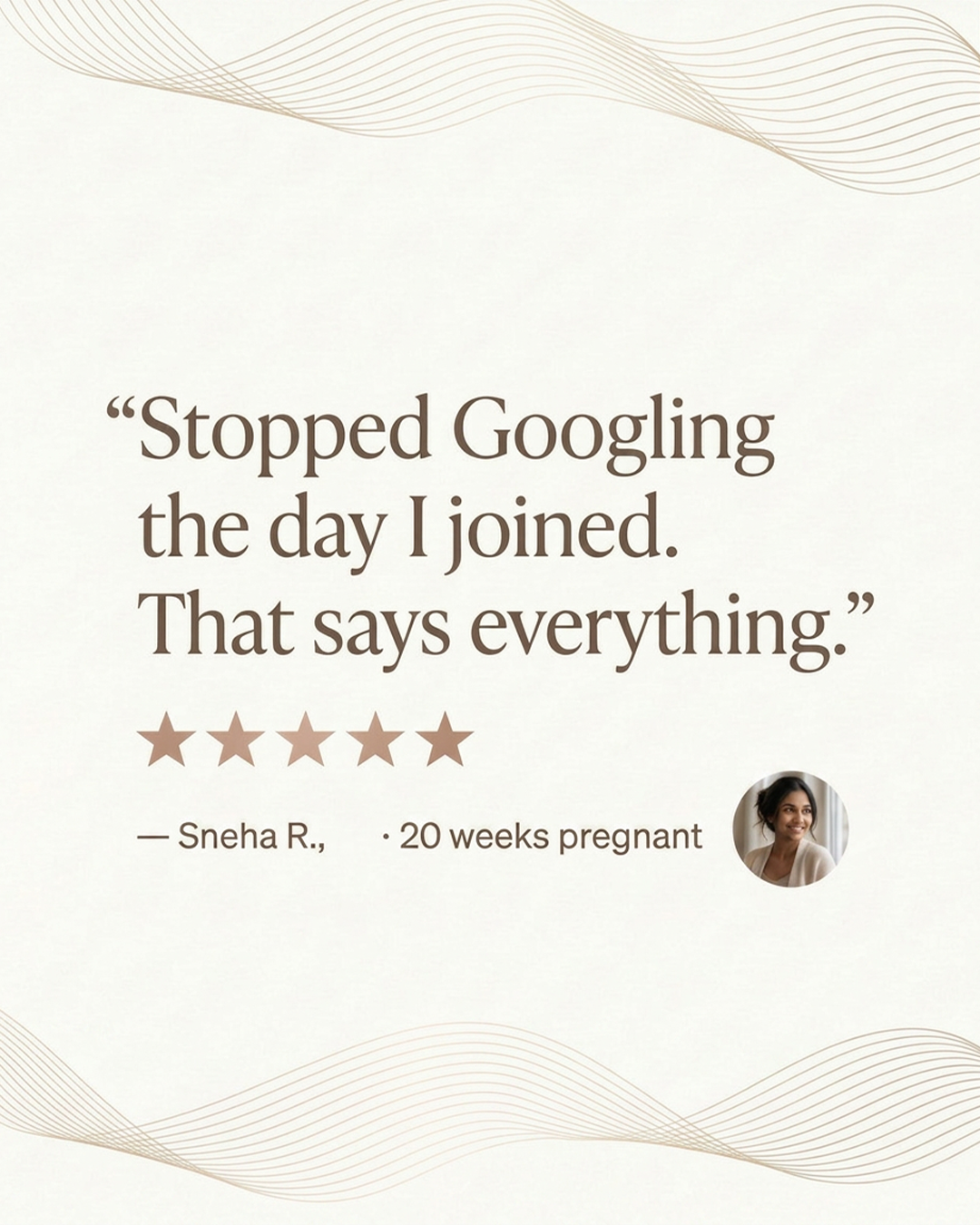 Wombwise testimonial from an early mom