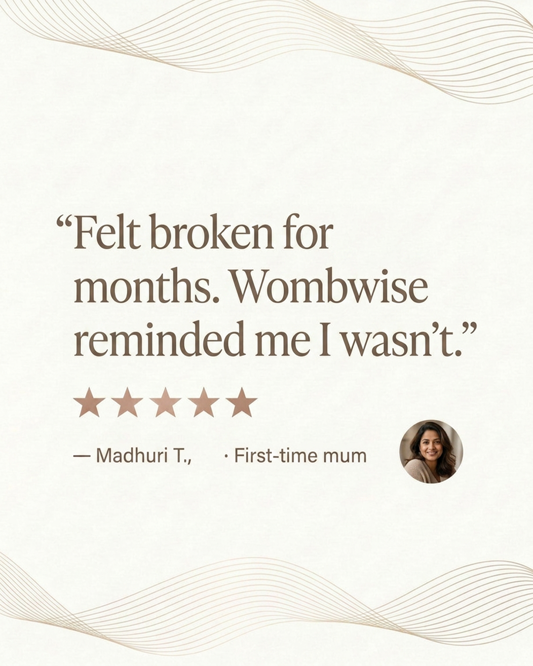 Wombwise testimonial from an early mom