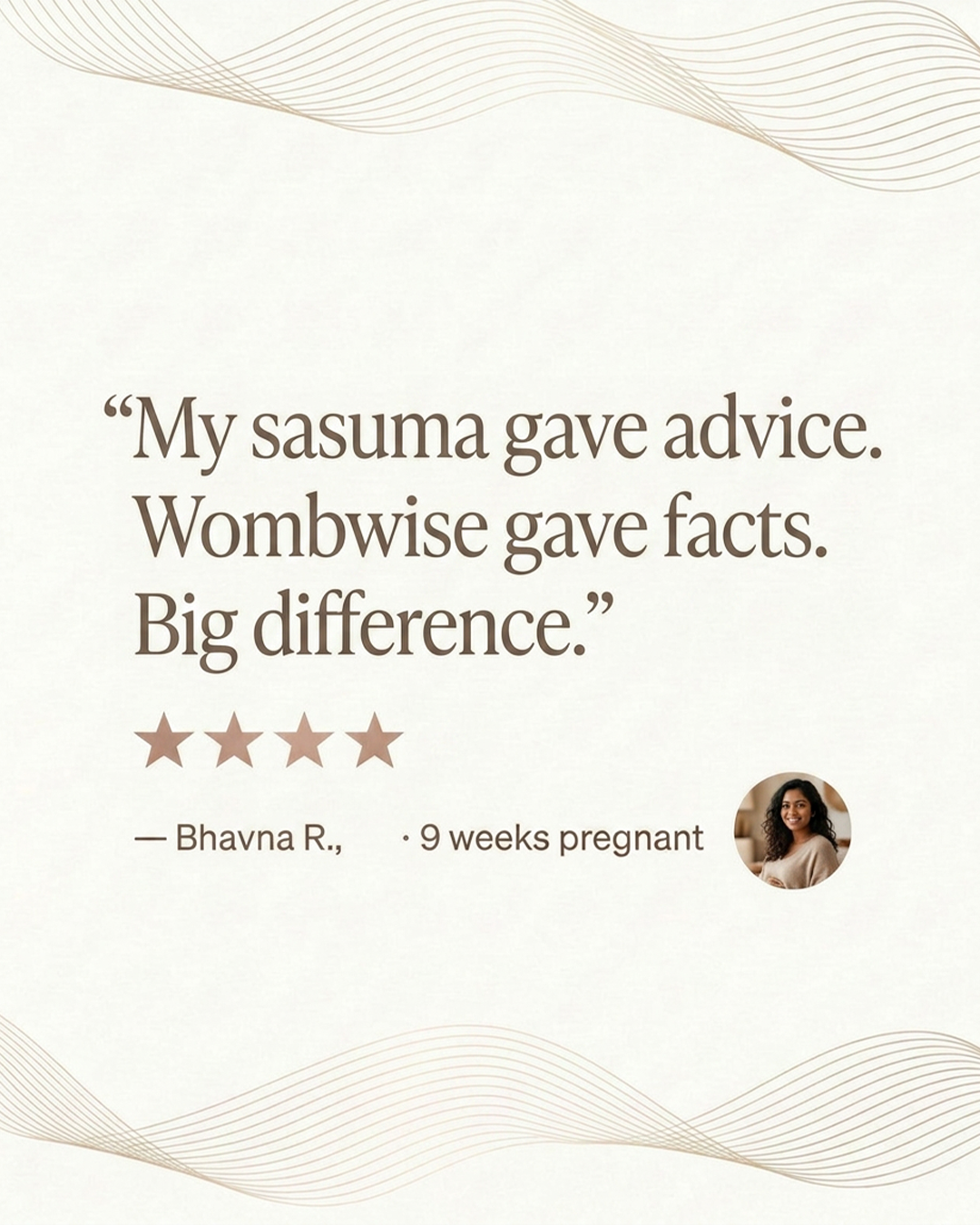 Wombwise testimonial from an early mom